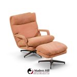 milo baughman for directional mid century swivel lounge chair with ottoman