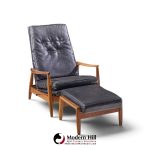 milo baughman for james inc. mid century reclining lounge chair with ottoman