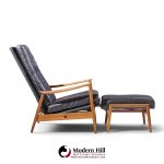 milo baughman for james inc. mid century reclining lounge chair with ottoman