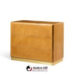 milo baughman for thayer coggin mid century birdseye maple and brass chest of drawers dresser