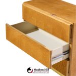 milo baughman for thayer coggin mid century birdseye maple and brass chest of drawers dresser