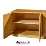 milo baughman for thayer coggin mid century birdseye maple and brass credenza