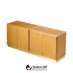 milo baughman for thayer coggin mid century birdseye maple and brass credenza