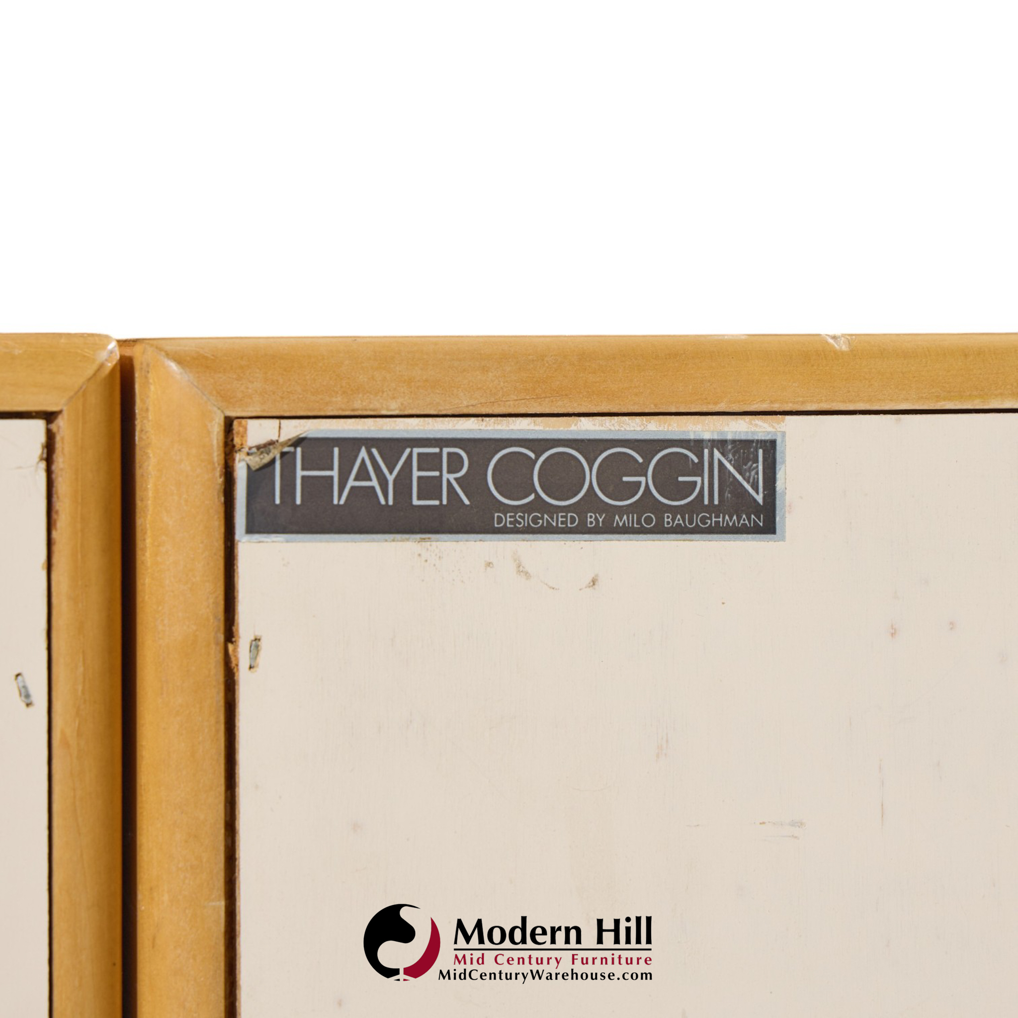 milo baughman for thayer coggin mid century birdseye maple and brass credenza