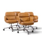 nicos zographos mid century desk chairs - set of 4