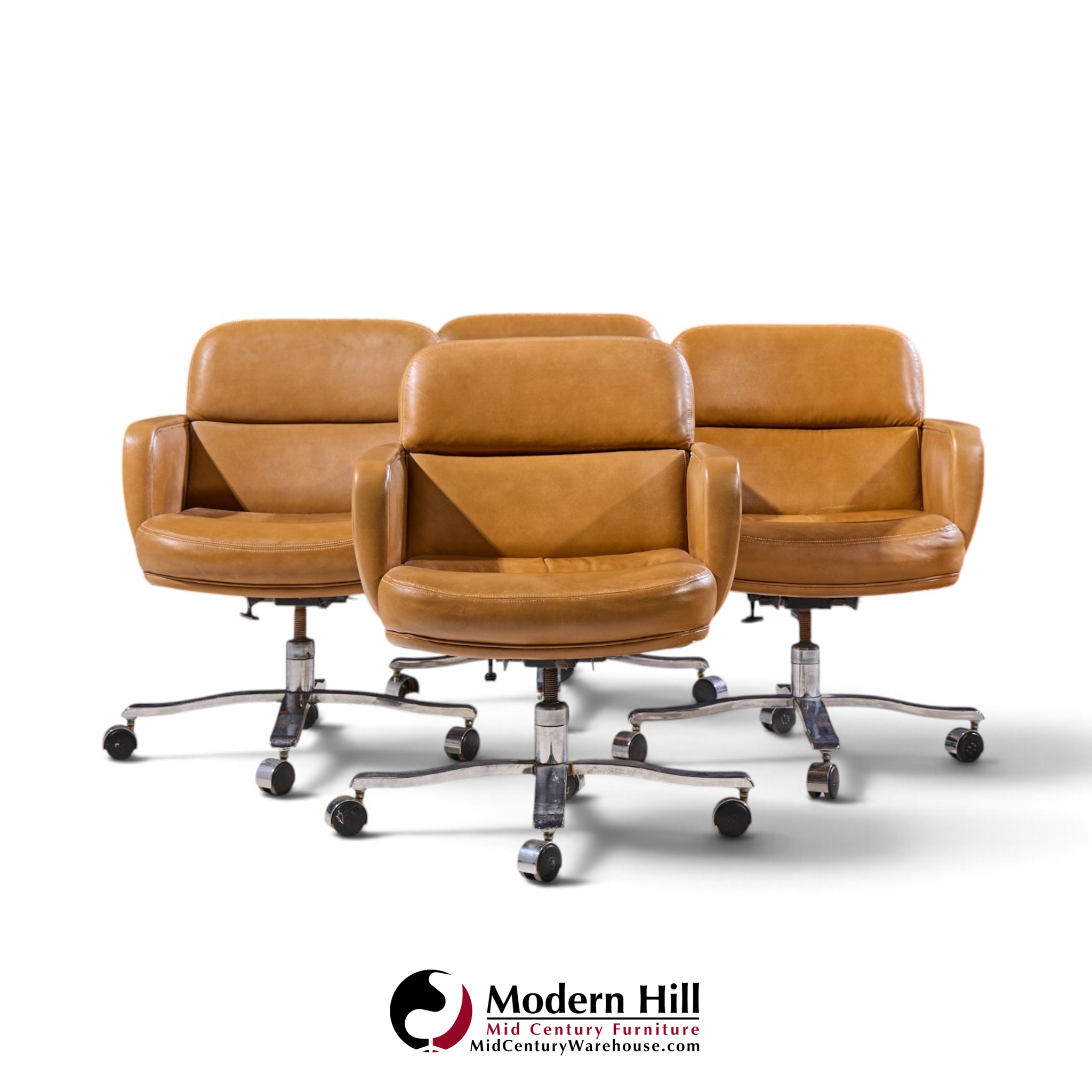 nicos zographos mid century desk chairs - set of 4