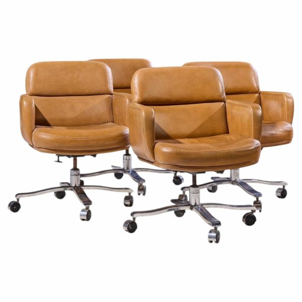 nicos zographos mid century desk chairs - set of 4