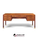 ole wanscher for aj iversen mid century danish rosewood and brass desk