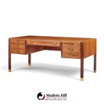 ole wanscher for aj iversen mid century danish rosewood and brass desk