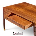 ole wanscher for aj iversen mid century danish rosewood and brass desk