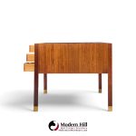 ole wanscher for aj iversen mid century danish rosewood and brass desk