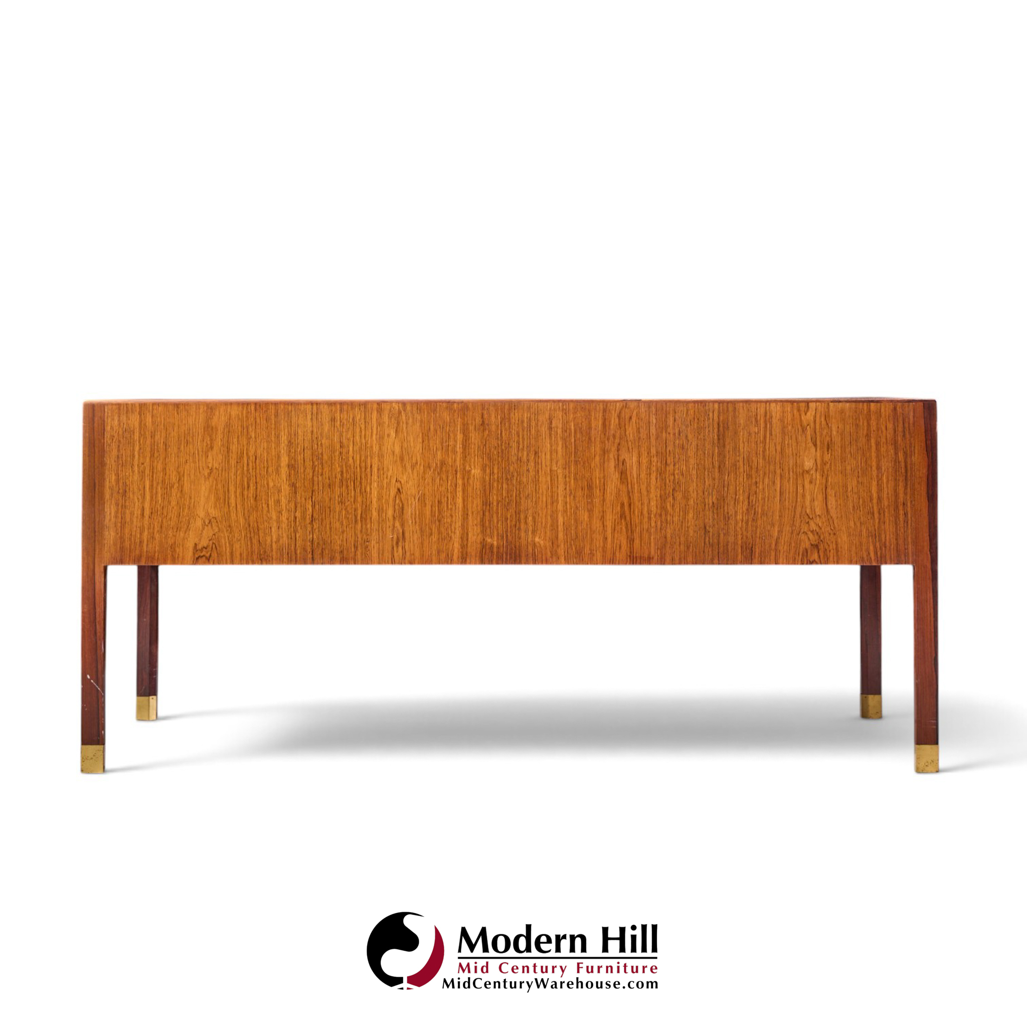 ole wanscher for aj iversen mid century danish rosewood and brass desk