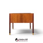 ole wanscher for aj iversen mid century danish rosewood and brass desk