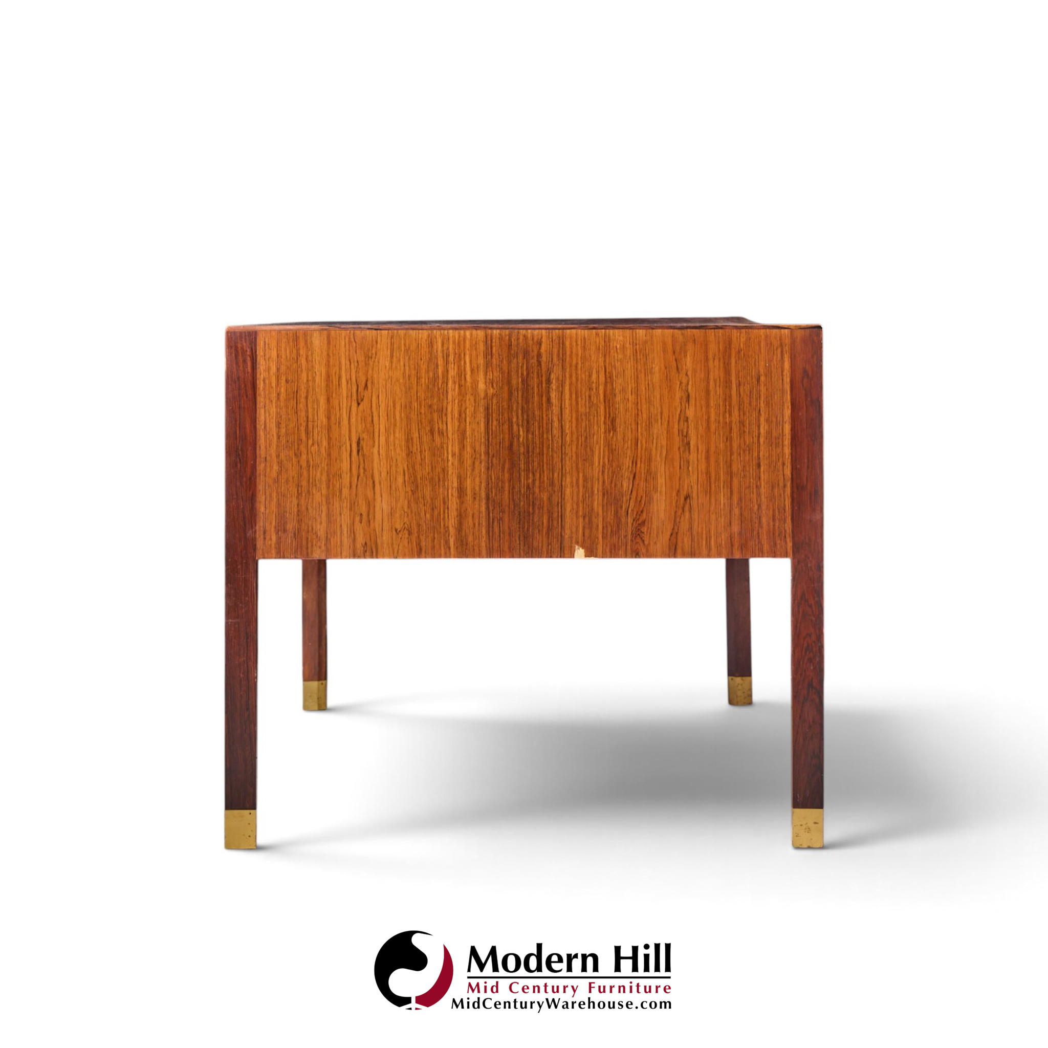 ole wanscher for aj iversen mid century danish rosewood and brass desk