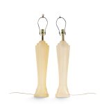paolo gucci mid century frosted resin table lamps - pair