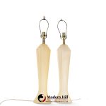 paolo gucci mid century frosted resin table lamps - pair