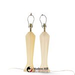 paolo gucci mid century frosted resin table lamps - pair