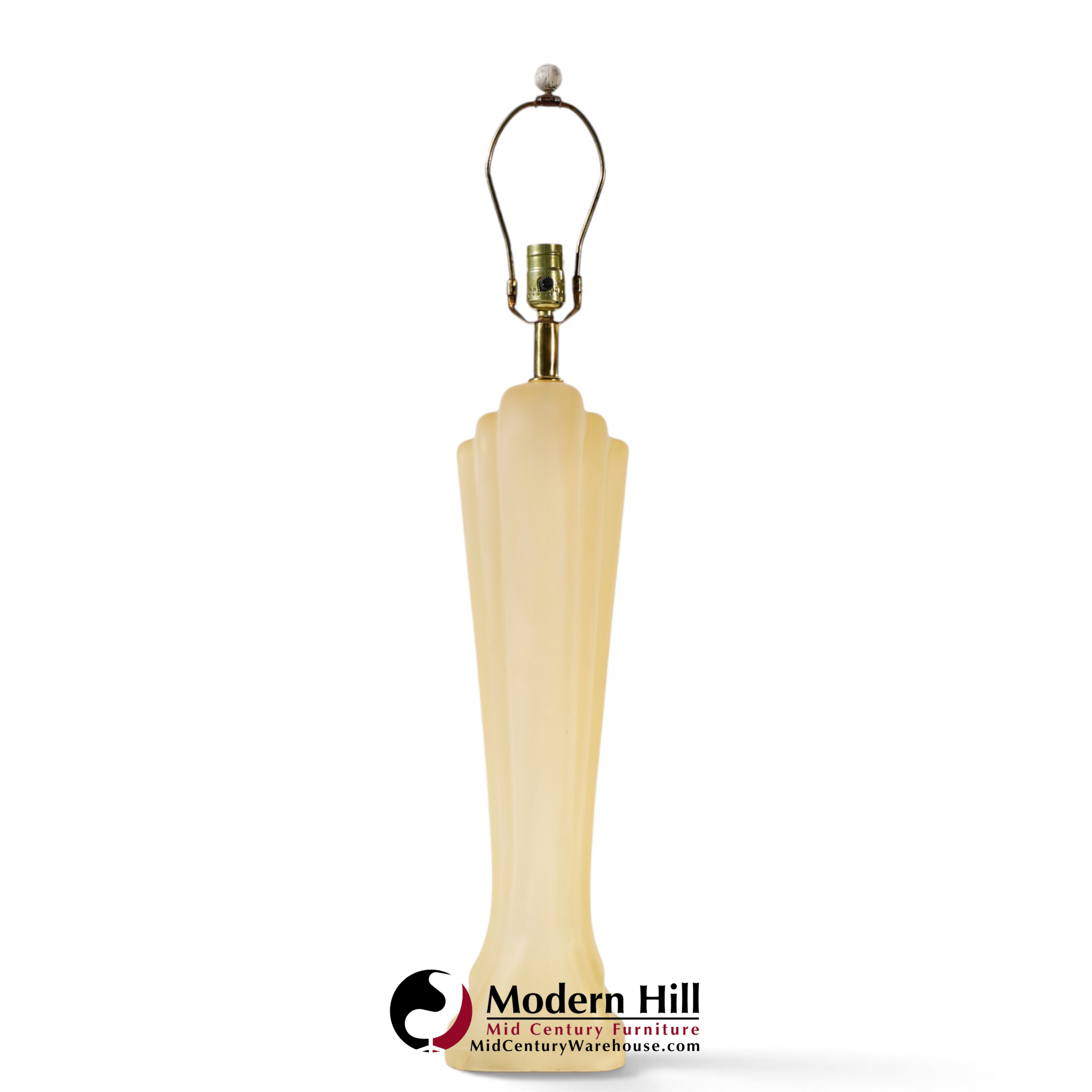 paolo gucci mid century frosted resin table lamps - pair