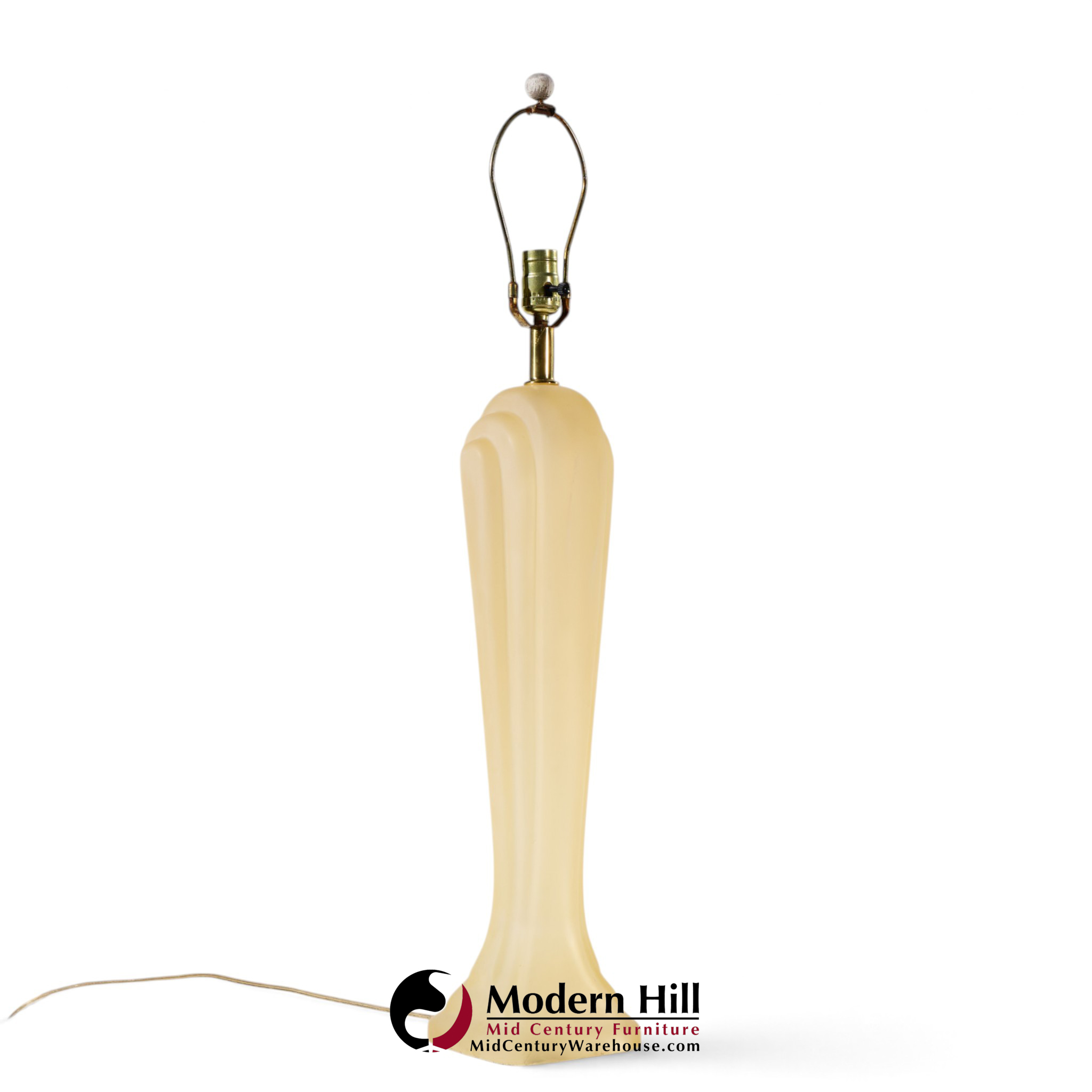 paolo gucci mid century frosted resin table lamps - pair