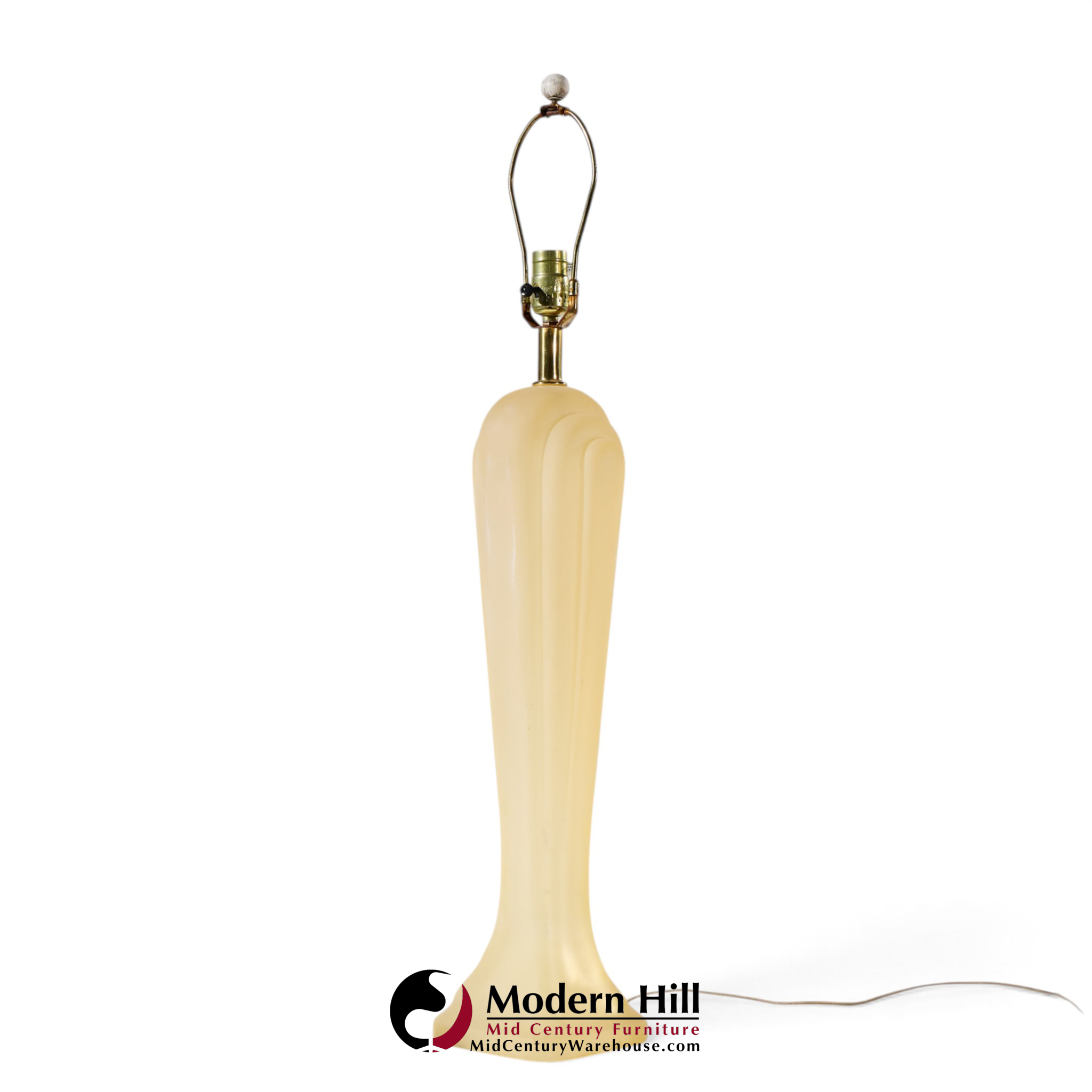 paolo gucci mid century frosted resin table lamps - pair
