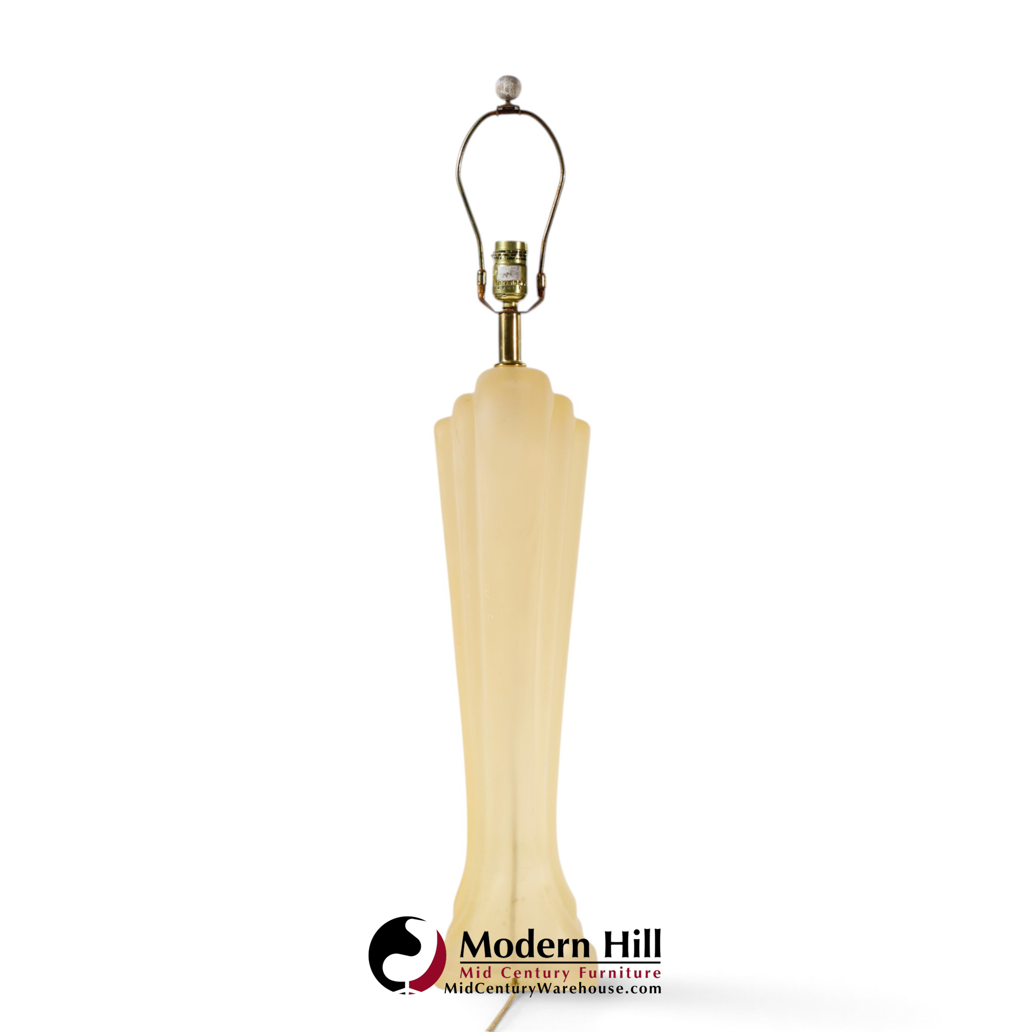 paolo gucci mid century frosted resin table lamps - pair