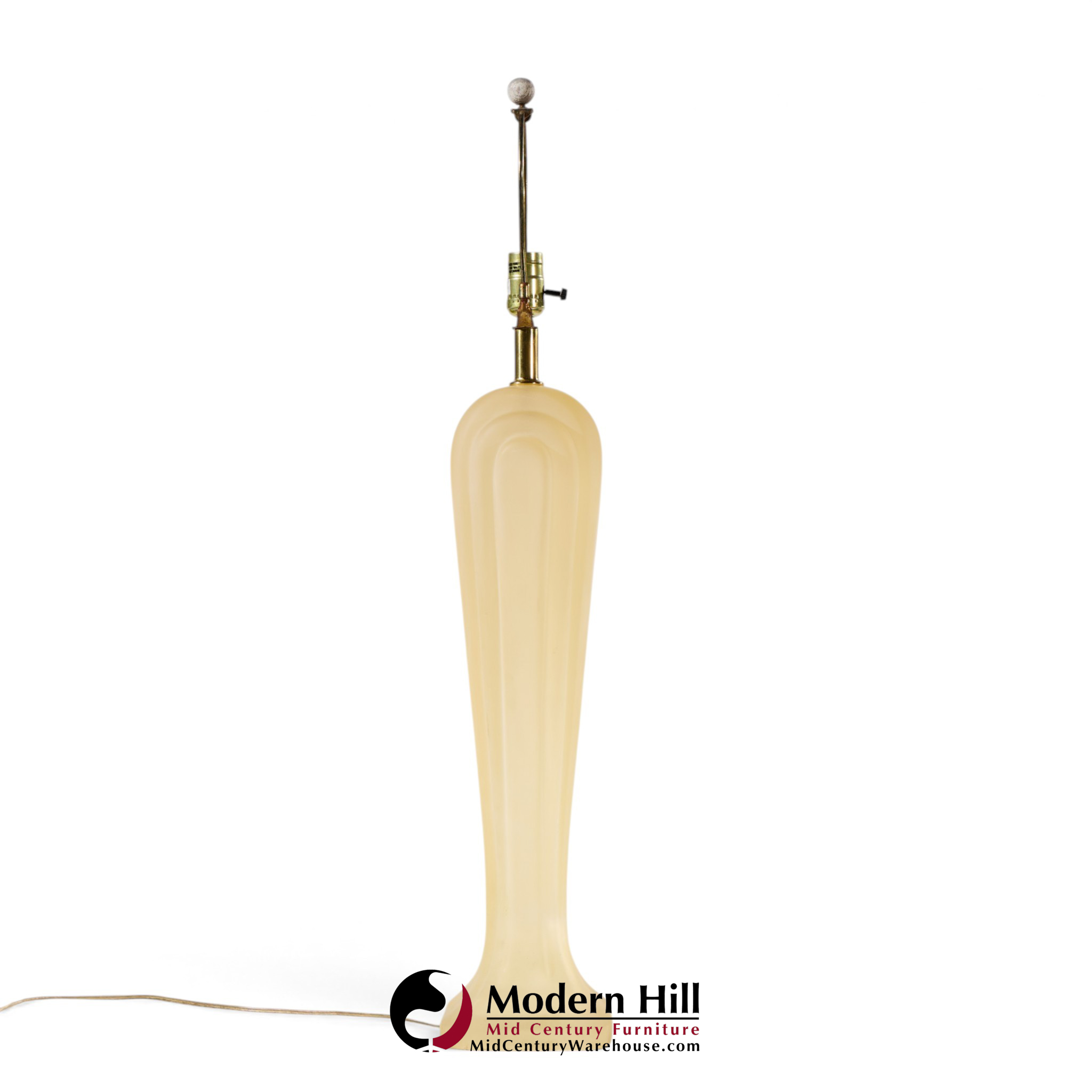 paolo gucci mid century frosted resin table lamps - pair