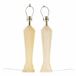 paolo gucci mid century frosted resin table lamps - pair
