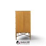 paul mccobb for calvin mid century mahogany and brass x base lowboy dresser
