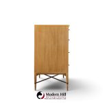 paul mccobb for calvin mid century mahogany and brass x base lowboy dresser