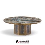 philip and kelvin laverne mid century chan bronze coffee table
