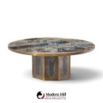 philip and kelvin laverne mid century chan bronze coffee table