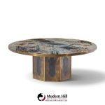 philip and kelvin laverne mid century chan bronze coffee table