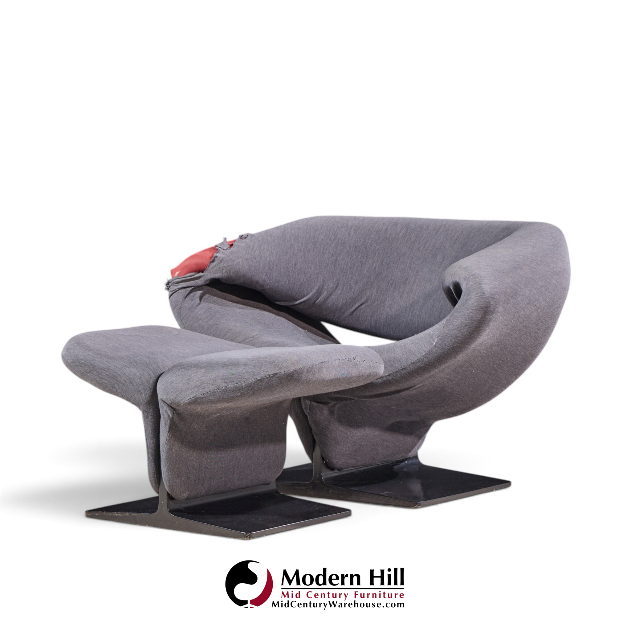 pierre paulin for artifort mid century ribbon chair and ottoman