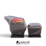 pierre paulin for artifort mid century ribbon chair and ottoman