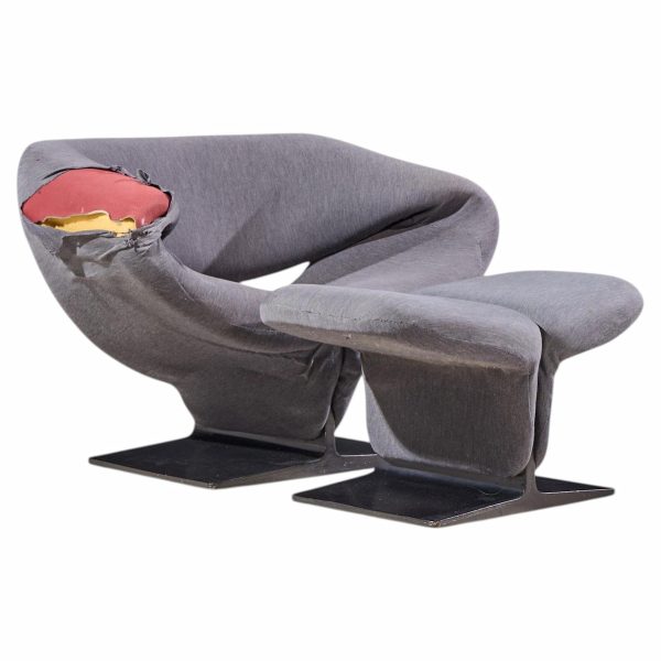 pierre paulin for artifort mid century ribbon chair and ottoman