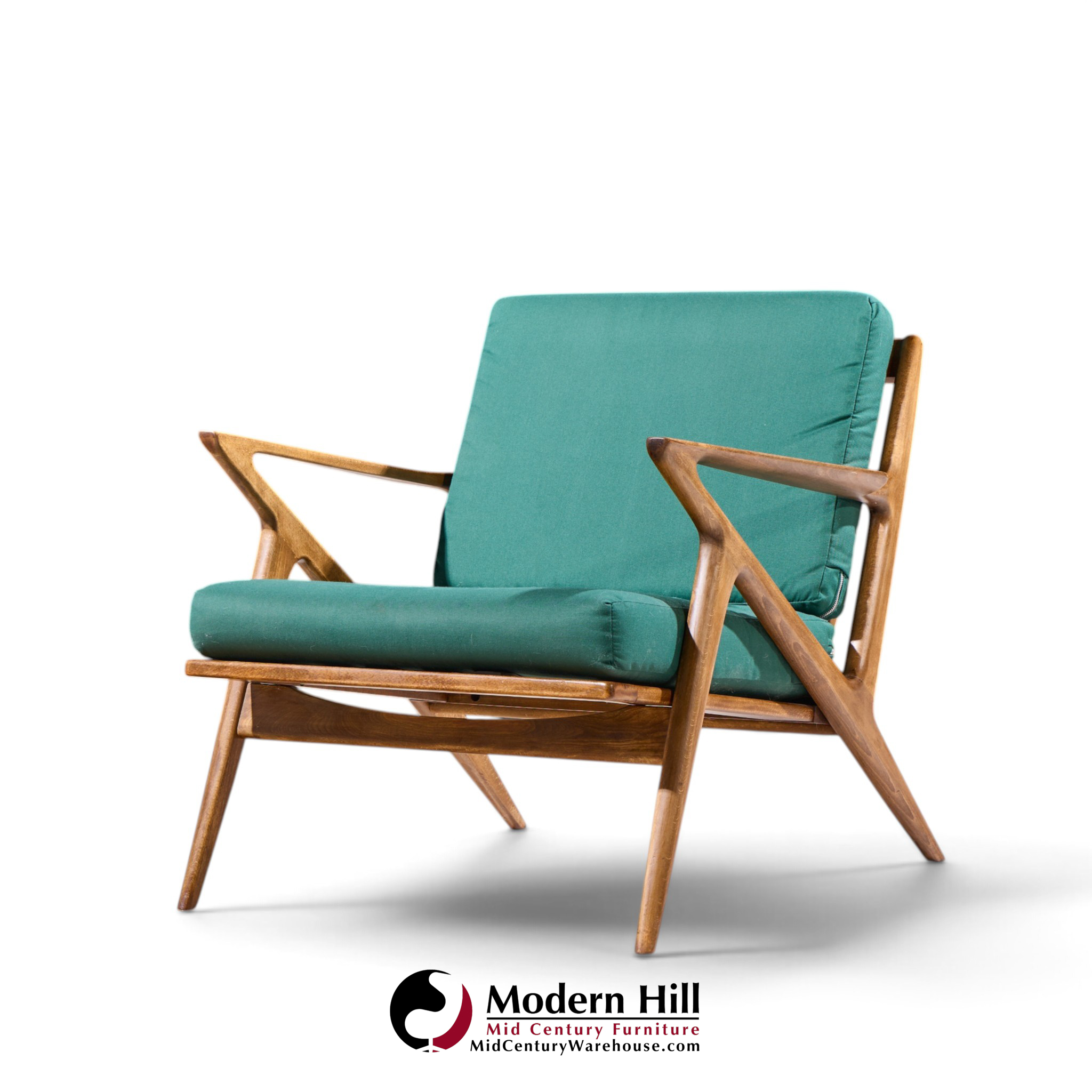 poul jensen for selig mid century walnut z lounge chairs
