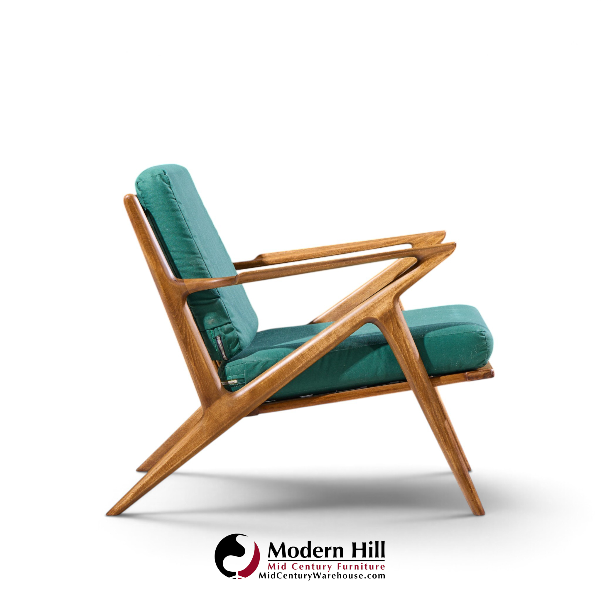 poul jensen for selig mid century walnut z lounge chairs