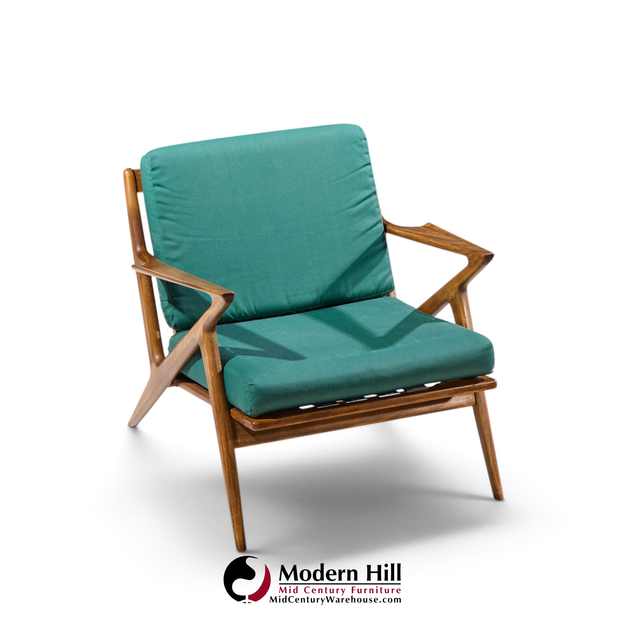poul jensen for selig mid century walnut z lounge chairs
