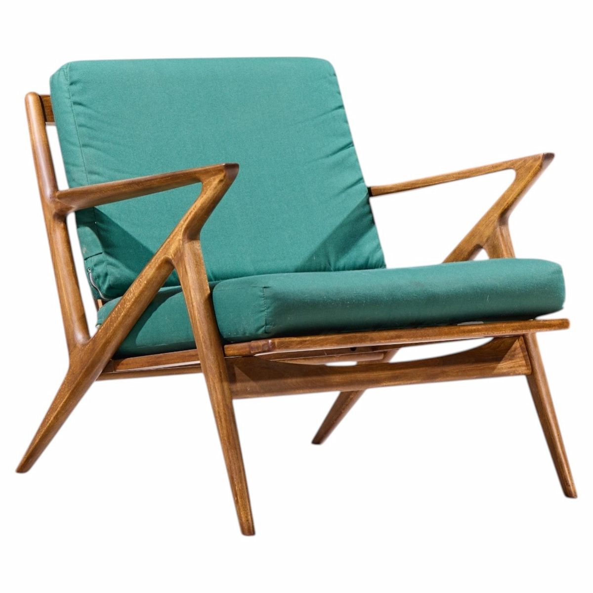 Poul Jensen for Selig Mid Century Walnut Z Lounge Chairs | Mid