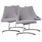 preben fabricius & jørgen kastholm style mid century chrome cantilever dining chairs - set of 4
