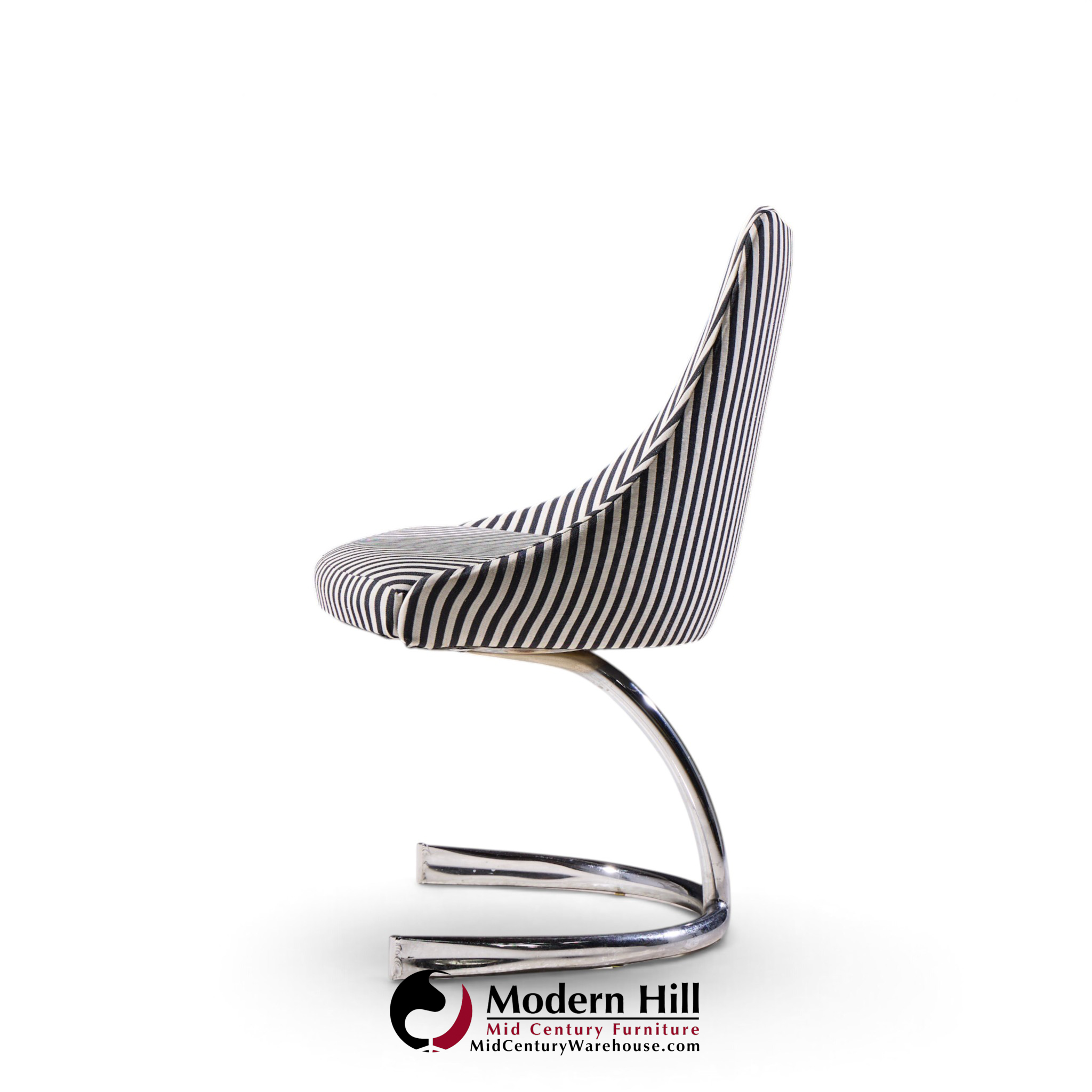 preben fabricius & jørgen kastholm style mid century chrome cantilever dining chairs - set of 4