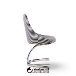 preben fabricius & jørgen kastholm style mid century chrome cantilever dining chairs - set of 4