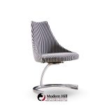 preben fabricius & jørgen kastholm style mid century chrome cantilever dining chairs - set of 4