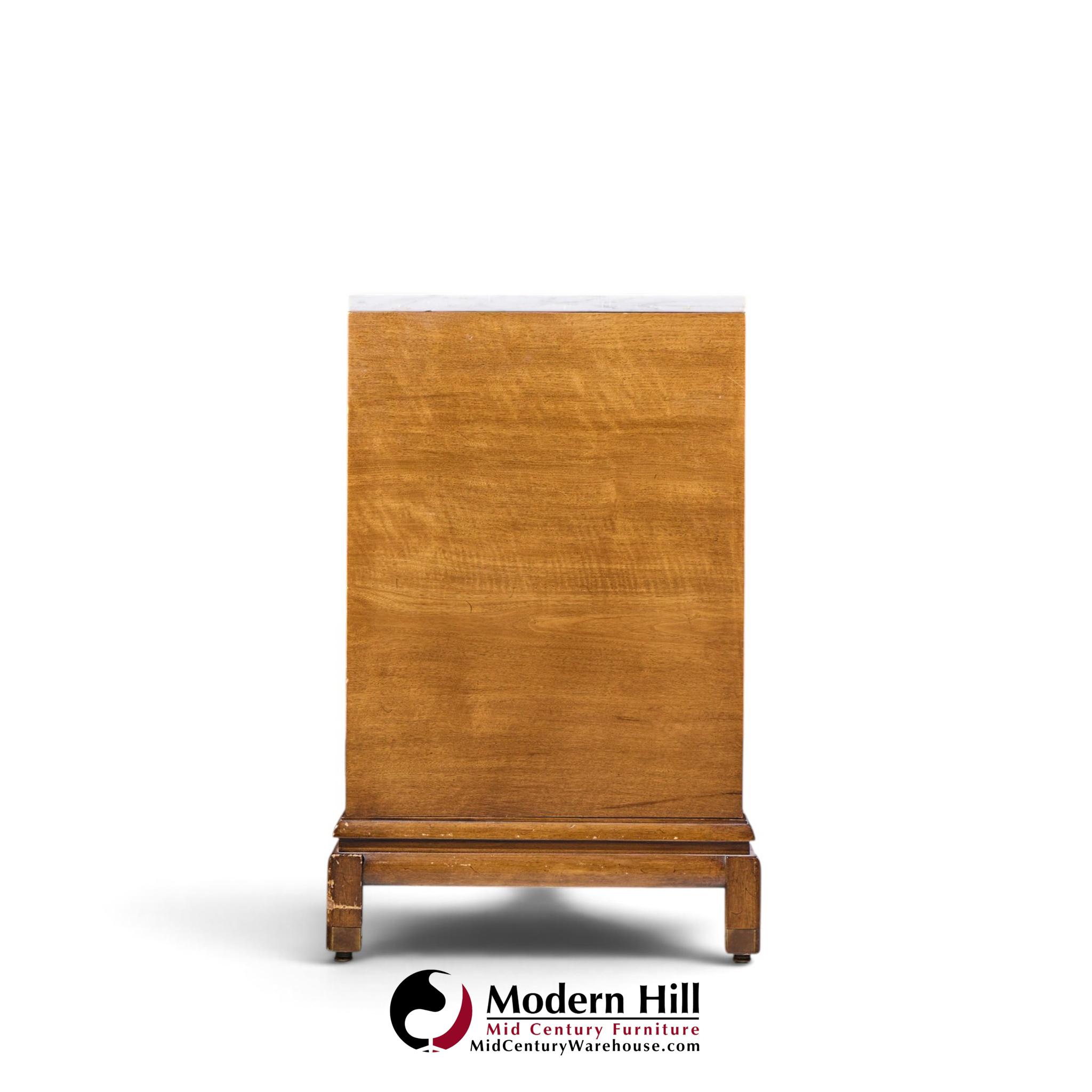 renzo rutili for johnson furniture mid century walnut, brass and marble credenza