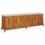 renzo rutili for johnson furniture mid century walnut, brass and marble credenza