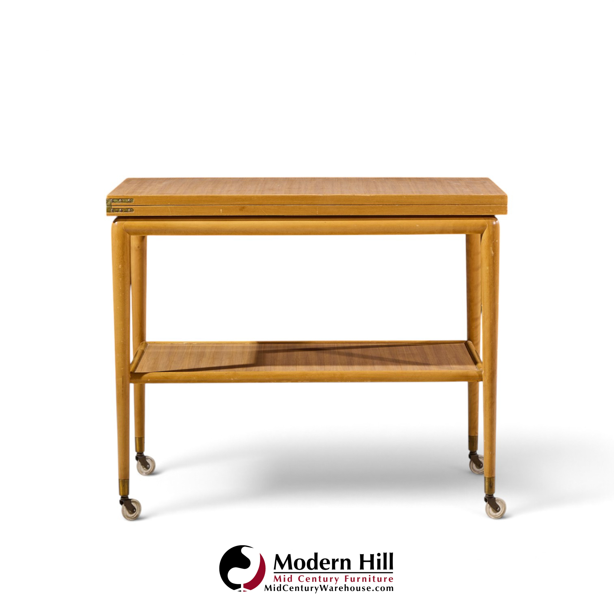 robsjohn gibbings for widdicomb mid century expandable flip top bar cart