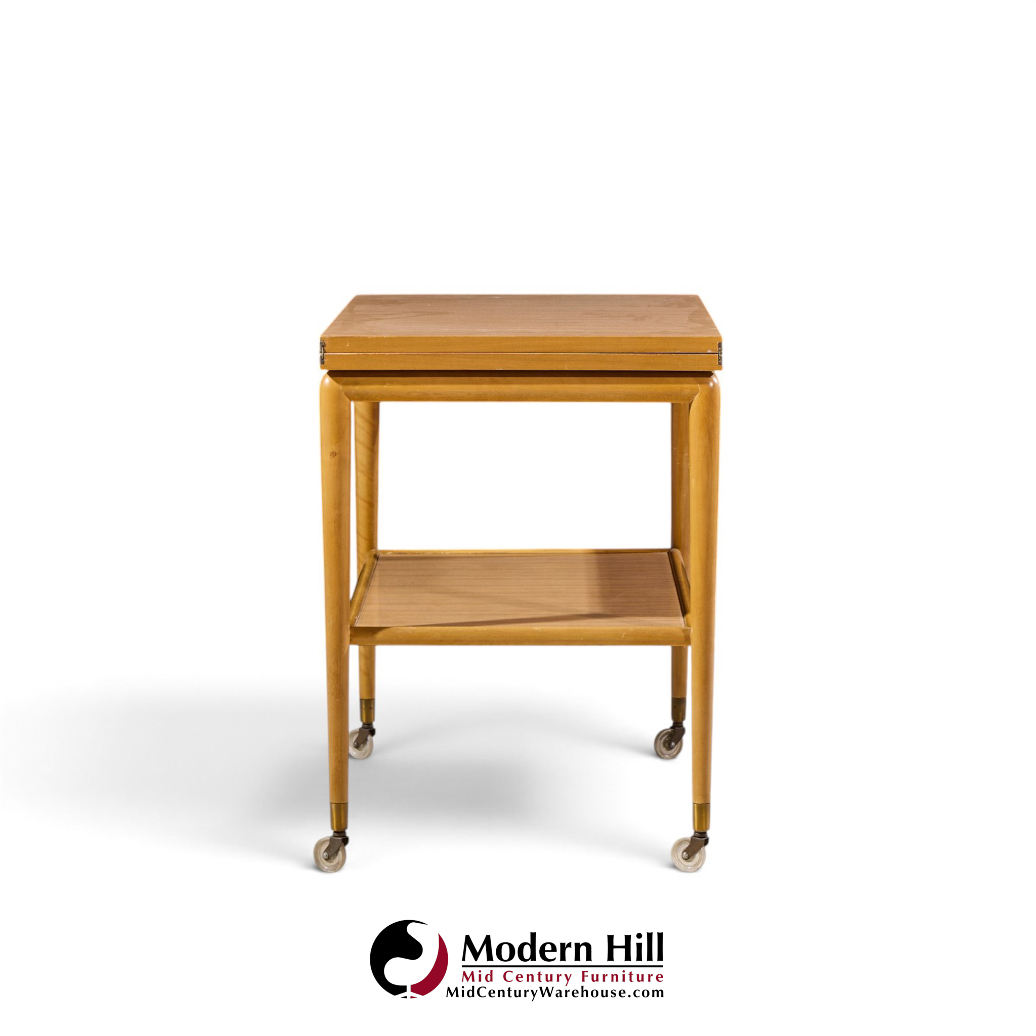 robsjohn gibbings for widdicomb mid century expandable flip top bar cart