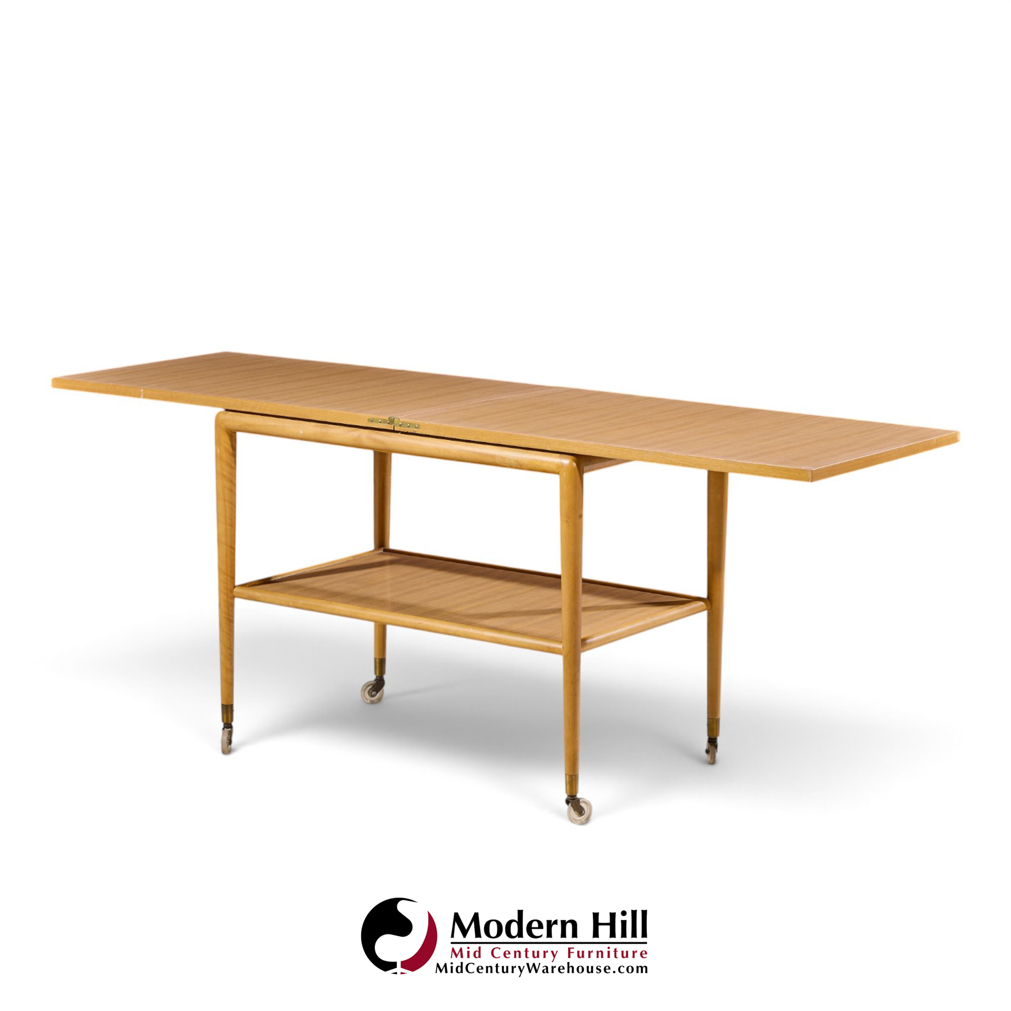 robsjohn gibbings for widdicomb mid century expandable flip top bar cart