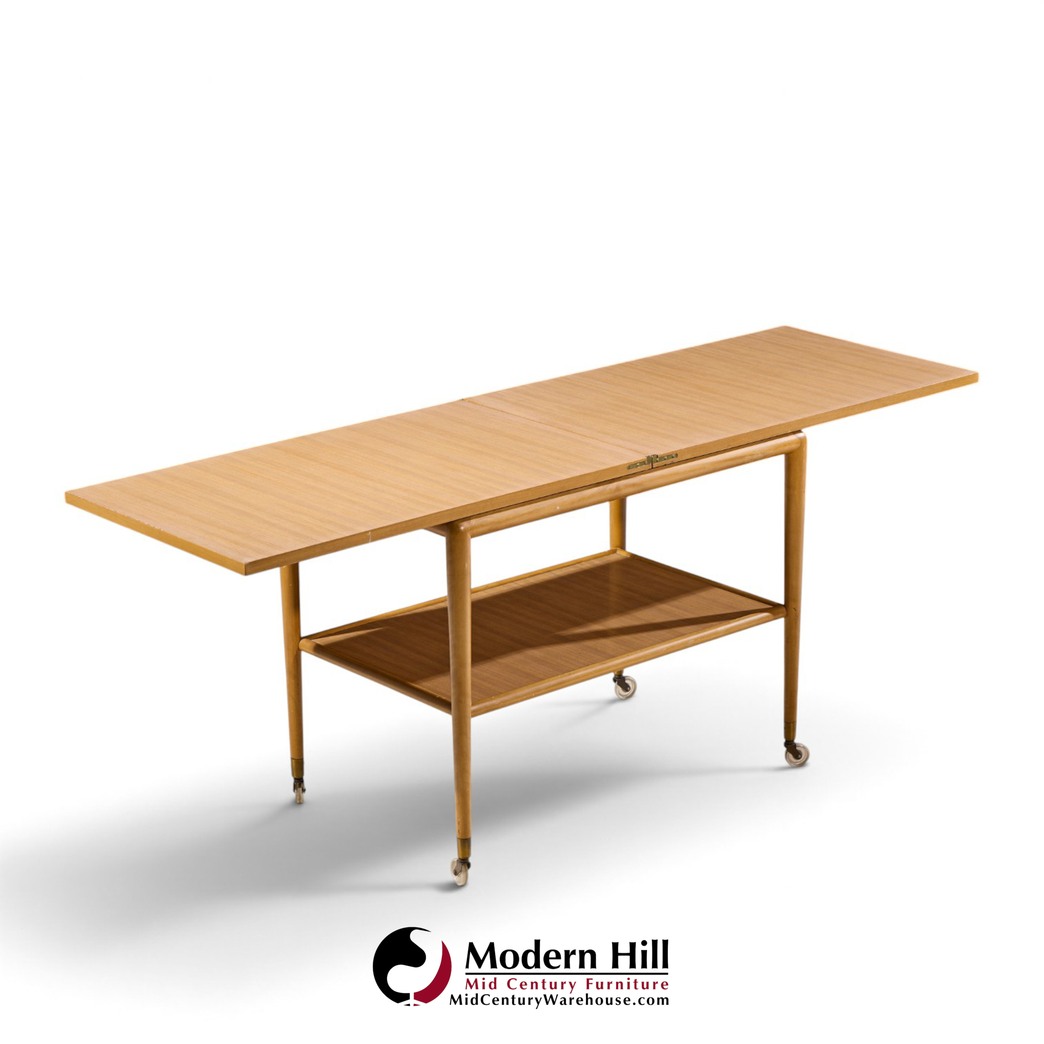 robsjohn gibbings for widdicomb mid century expandable flip top bar cart