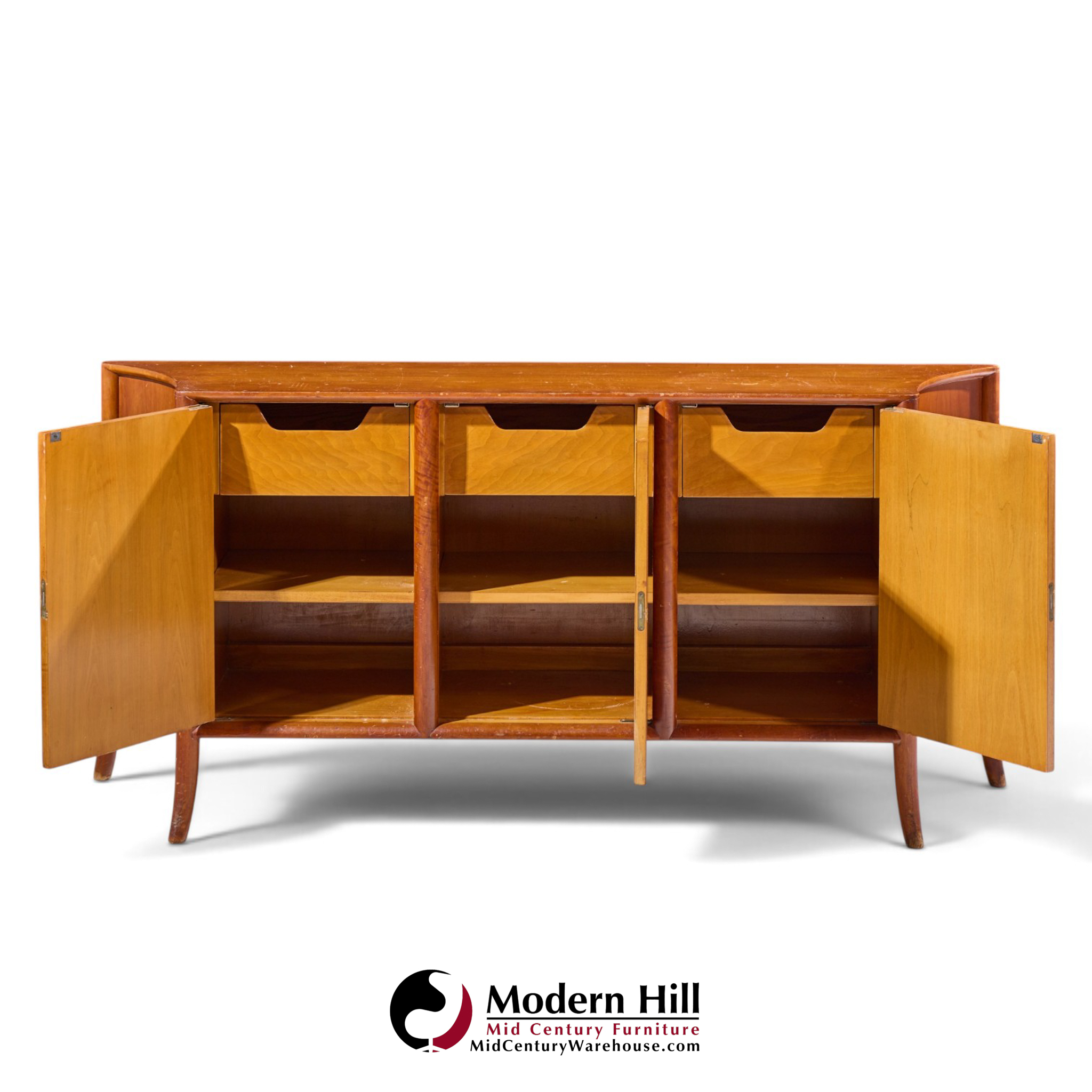 robsjohn gibbings for widdicomb mid century walnut credenza